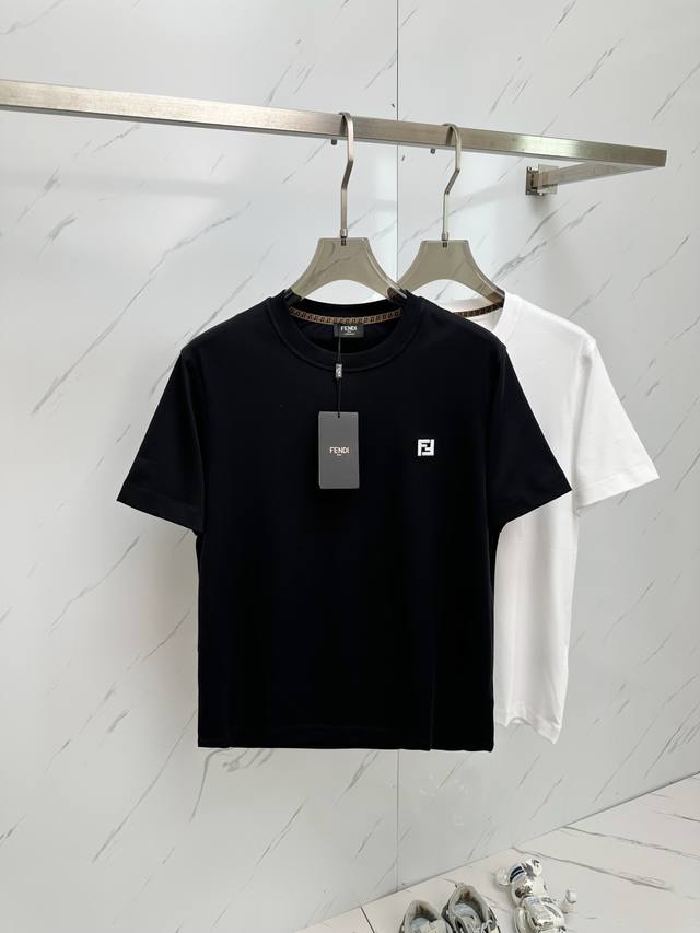fd 2025 Spring And Summer New Men's Round Neck Short-Sleeved T-Shirt Counter
