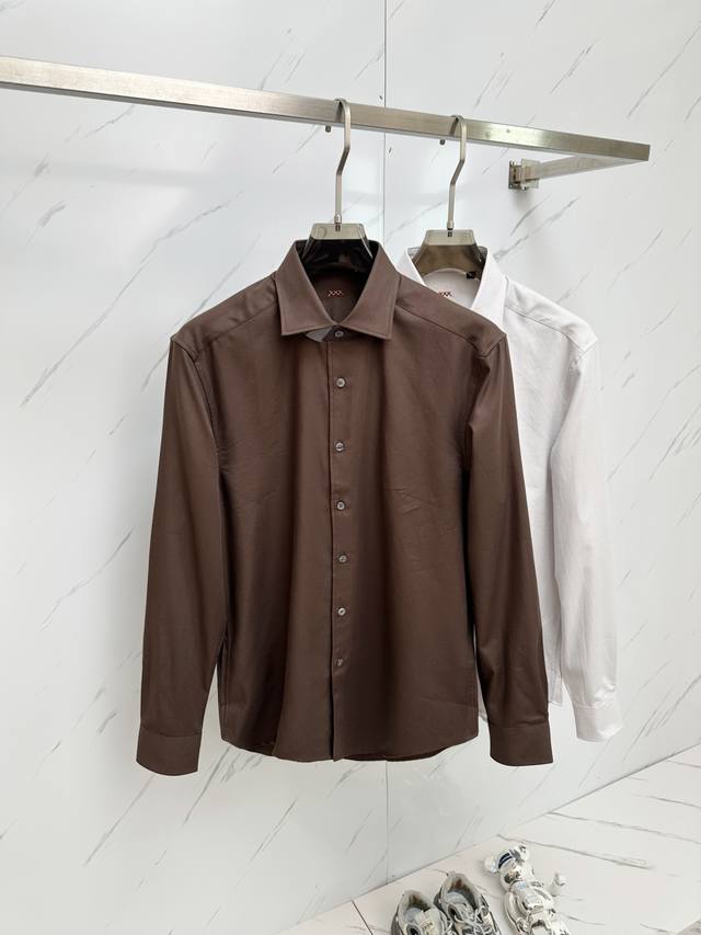 New Zegna Men's Trofeo Series Long-Sleeved Shirt Produced By Zegna Without Label