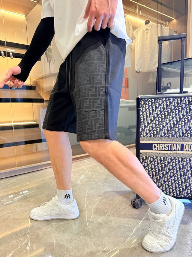 Fendi Three-Label Complete 2025 Summer New Men's Casual Shorts High-End Custom F