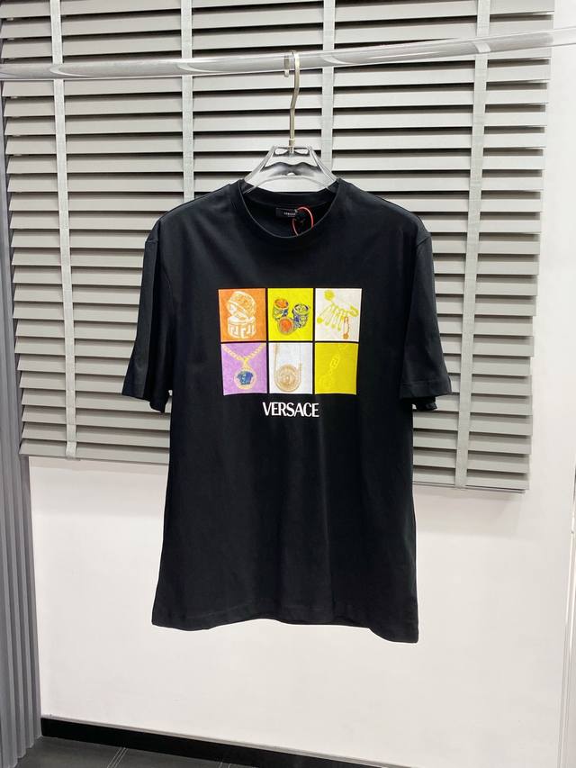 versace Exclusive New Original Men's Casual Short-Sleeved High-End Customizat