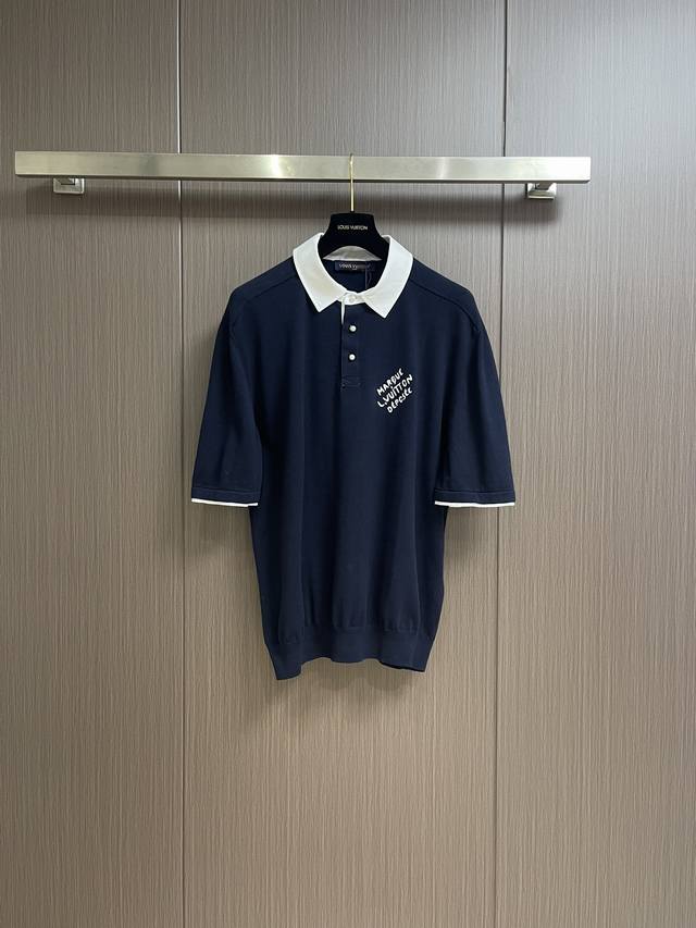 lv Ss Spring/Summer New Polo Shirt Made Of Fine Knitted Cotton. The Formal Sh