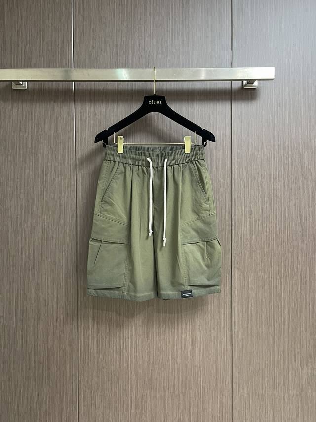 balenclag 2025Ss Summer Pure Cotton Workwear Shorts With Drawstrings. Casual
