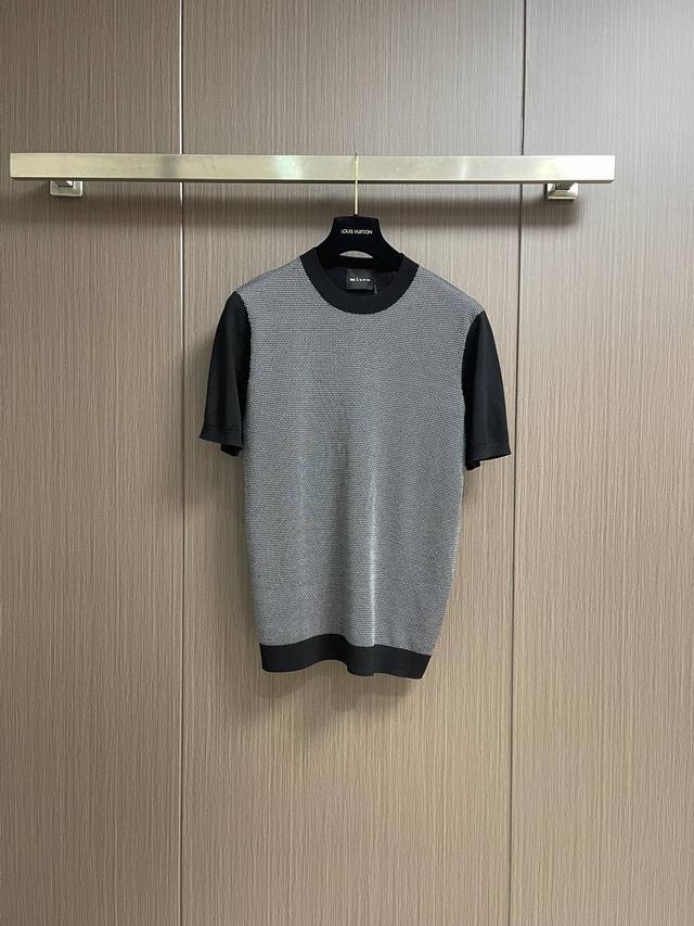 kiton 2025Ss New Winter New Knitted Round Neck Short-Sleeved T-Shirt Anti-Pil