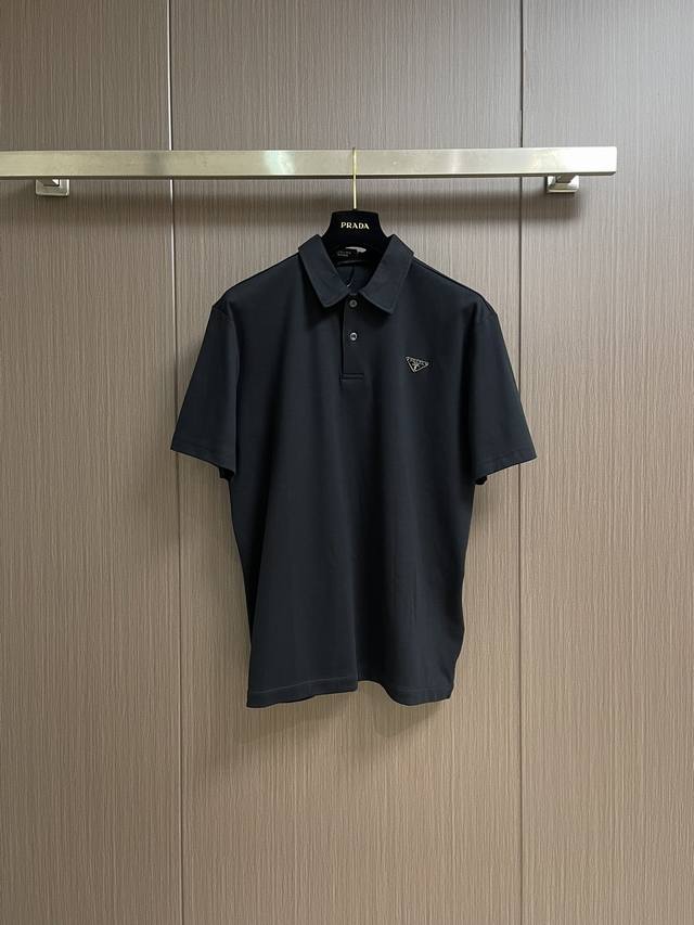prada Double-Sided Hand-Sewn Hardware Label Short-Sleeved Polo Fabric Is Made