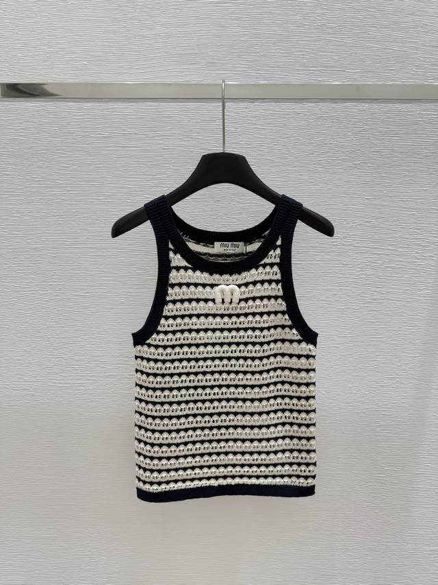 m Early Spring New Round Neck Knitted Hollow Vest Color Royal Blue Size 36.38