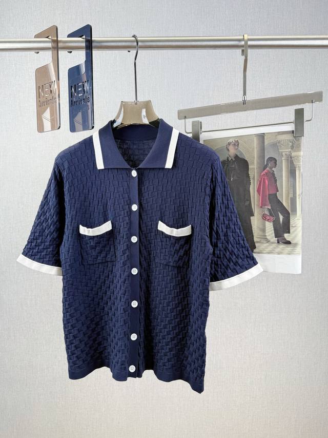 Xiaohe Textured Polo Collar Short Sleeves 57% Mulberry Silk 43% Cotton Imported