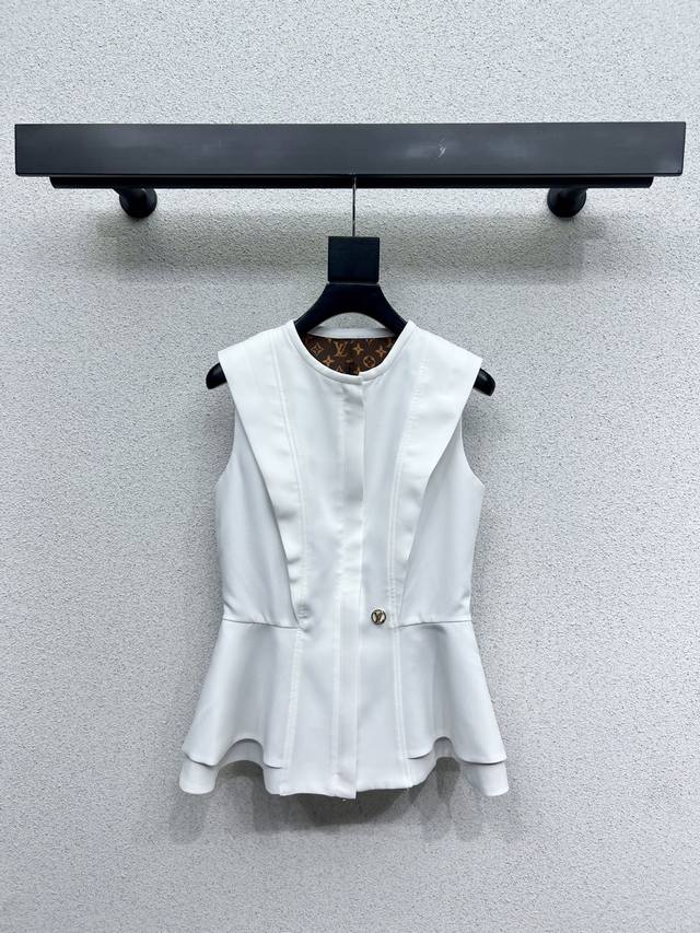 l Suit Ruffle Vest Top Custom Made In White Suit Fabric With Old Flower Linin