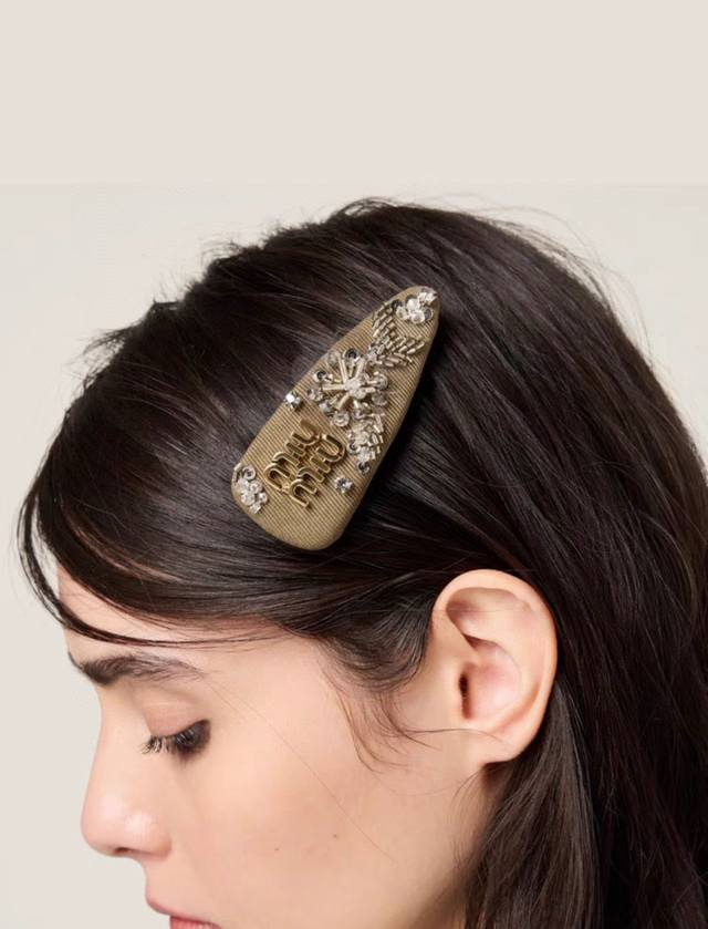 miu Jewelry Hairpin Heavy Model Crystal Glass Diamond Pure Hand-Sewn With Box