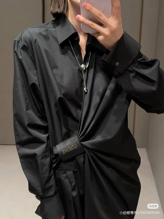 loew*2025 New Irregular Leather Brand Shirt Dress Original Development High Q