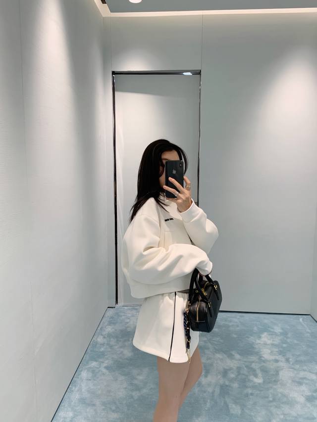 Jacket Skirt Miumi* 25Ss Spring And Summer New Fashion Style Lapel Zipper Short