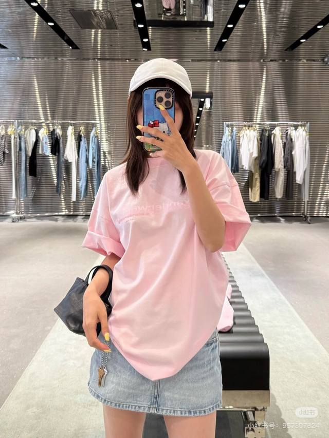 alexand*R Wang 25Ss New Spring And Summer Letter Round Neck Short-Sleeved T-S