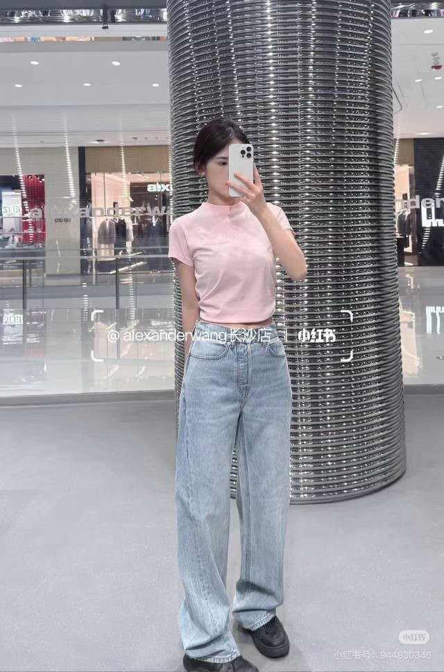 alexand*R Wang 25Ss New Spring And Summer Letter Round Neck Short-Sleeved T-S