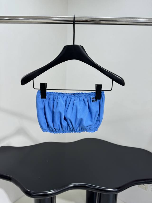 Spring/Summer New Arrival Poplin Tube Top Made From Purple Blue Poplin Fabric Em