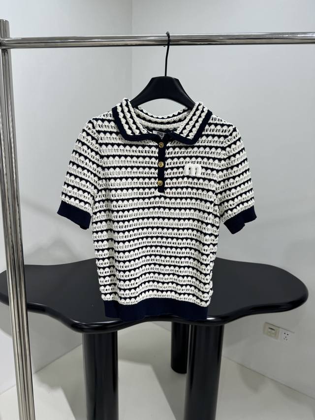 New Wool Blend Polo Shirt Made Of Wool Blend Fabric Decorated With Brand Logo Em