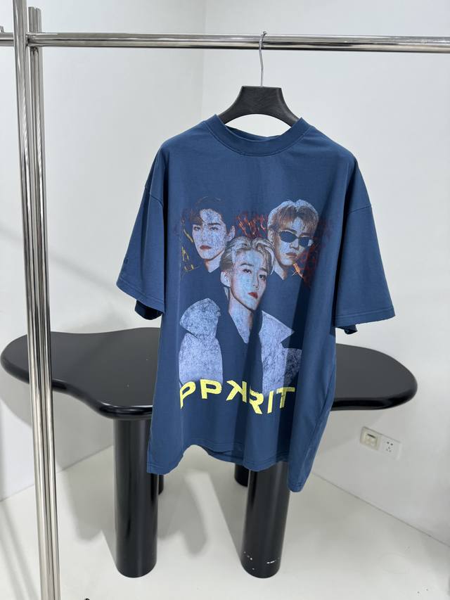 New Pp Krit Loose Silhouette T-Shirt Homologated Plain Yarn Knitted Fabric Custo
