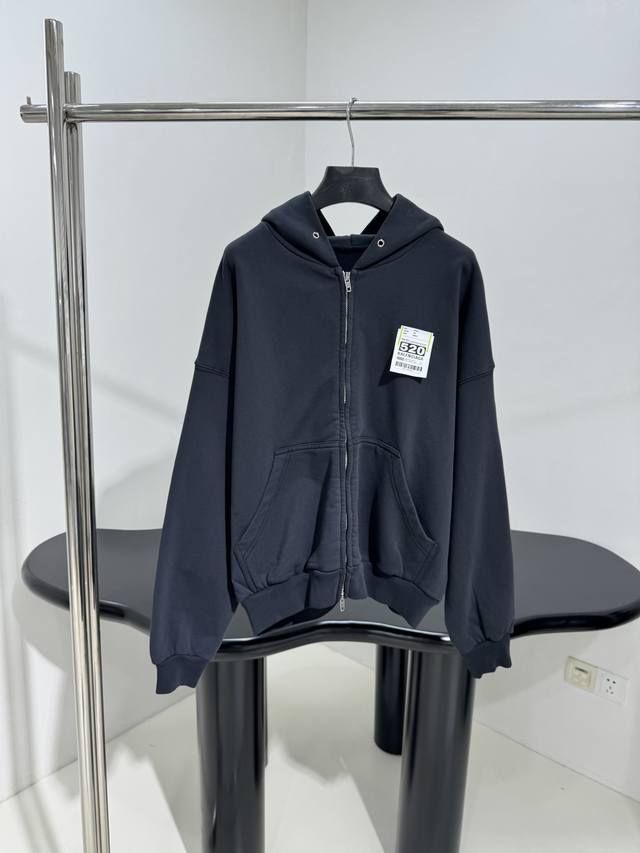 New 520 Limited Edition Hood Zipper Sweatshirt Retro Plain Fabric Loose Fit Fron