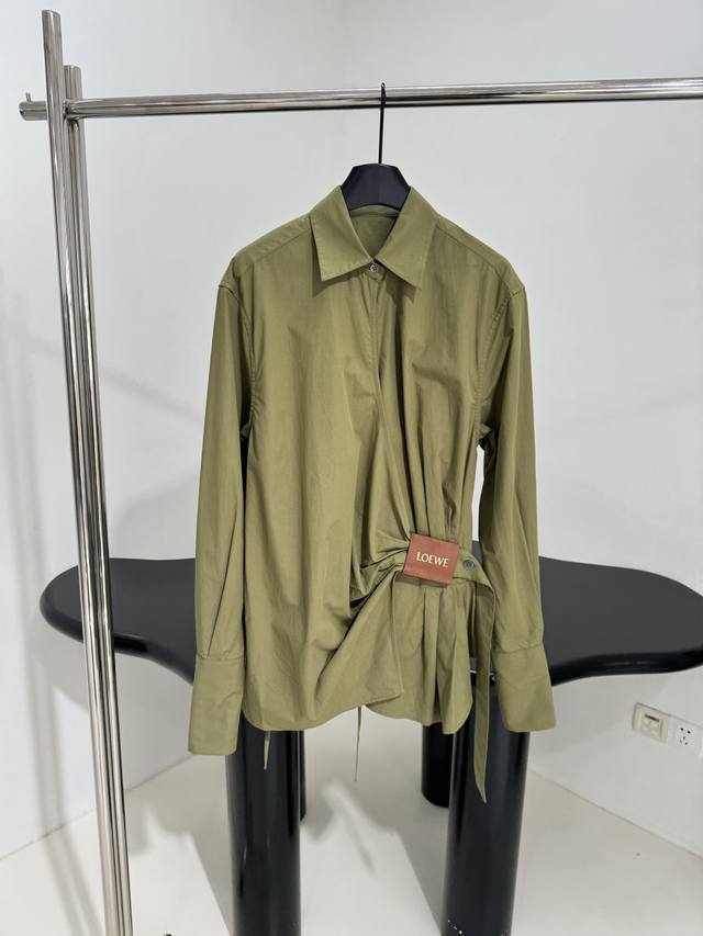 New Cotton Draped Shirt Lightweight Cotton Poplin Shirt Wrap Design Asymmetric H