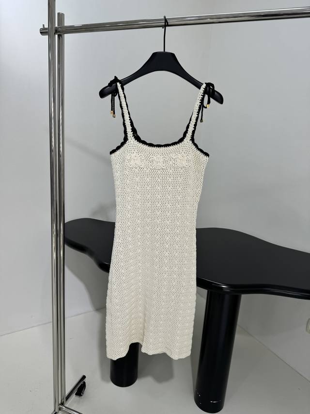 Resort Collection New Triomphe Crochet Cotton Vest Dress Handmade Crochet Embroi