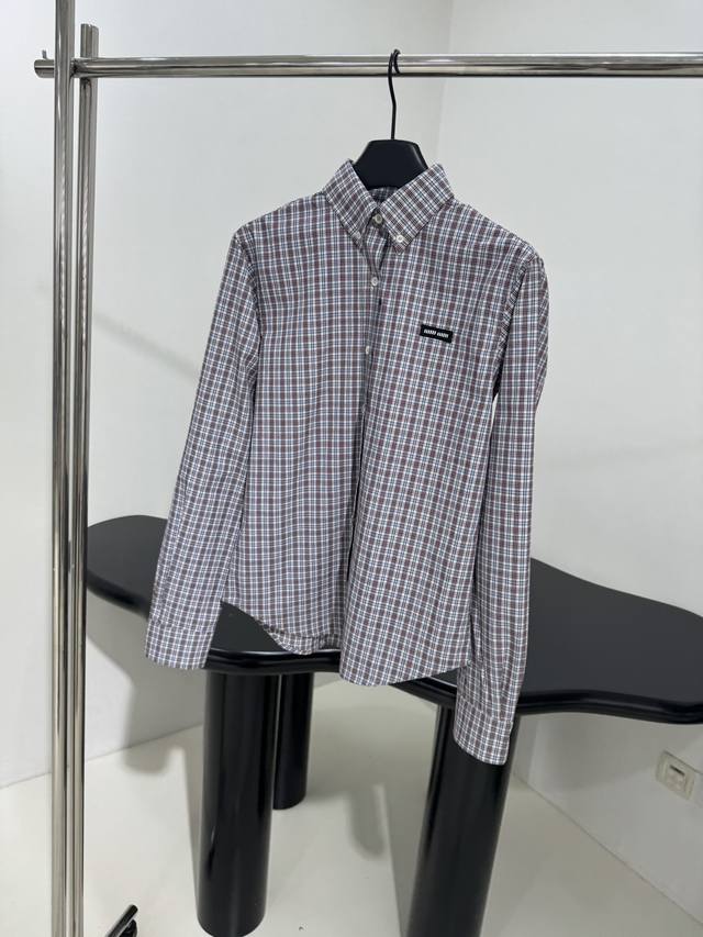 25 New Checkered Shirt Custom Yarn-Dyed Fabric Decorated With Branded Patch L