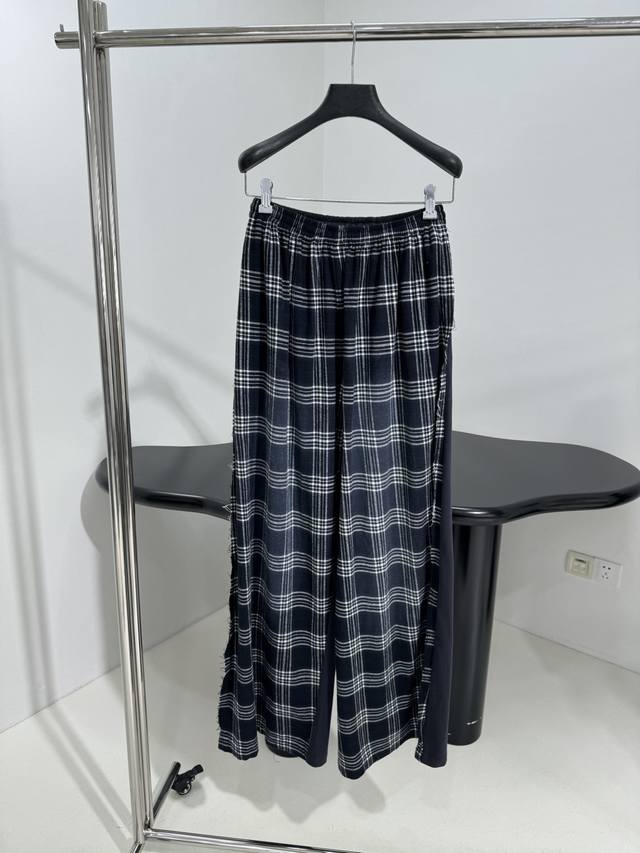 new Series Hoodie Black And Grey Plaid Flannel Slacks Custom Dyed Plaid Cotto