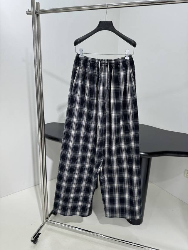 New Series 25 Hoodie Black And Grey Plaid Flannel Casual Trousers Custom Dyed Pl