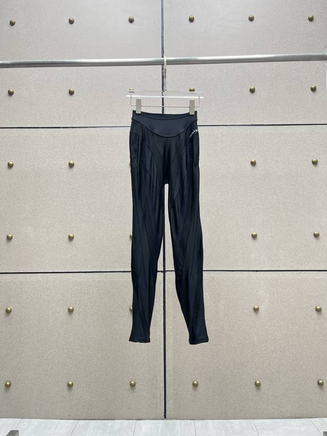 Color Matching Line Leggings Black Sml