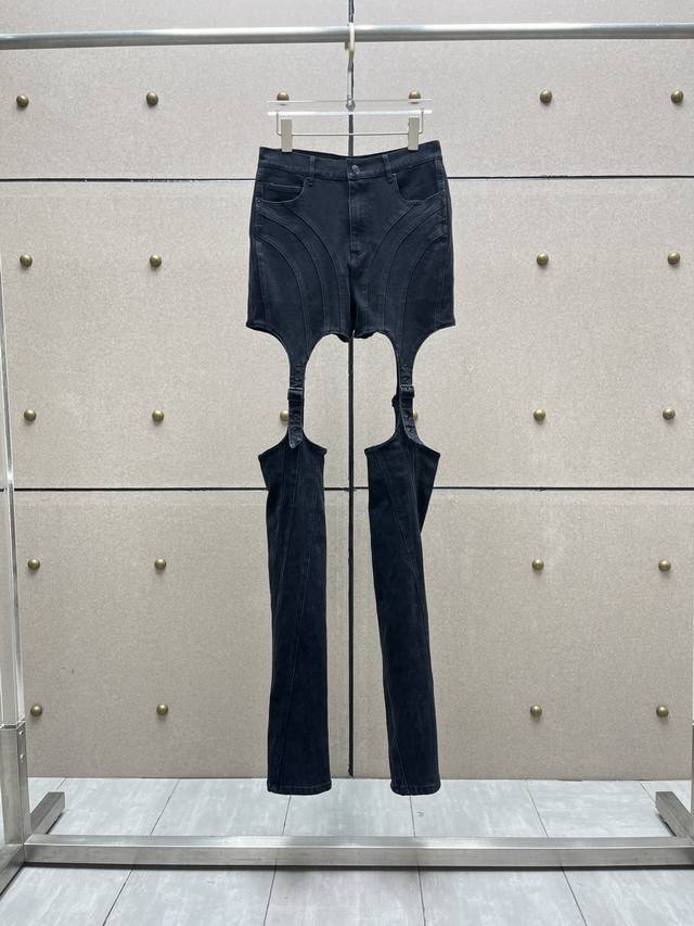 mugle*Heavy Stitching Washed Denim Cotton Two Colors Sml
