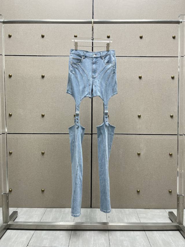 mugle*Heavy Stitching Washed Denim Cotton Two Colors Sml