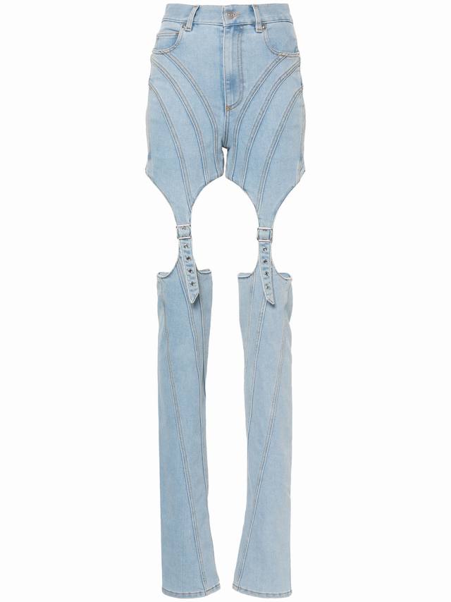mugle*Heavy Stitching Washed Denim Cotton Two Colors Sml