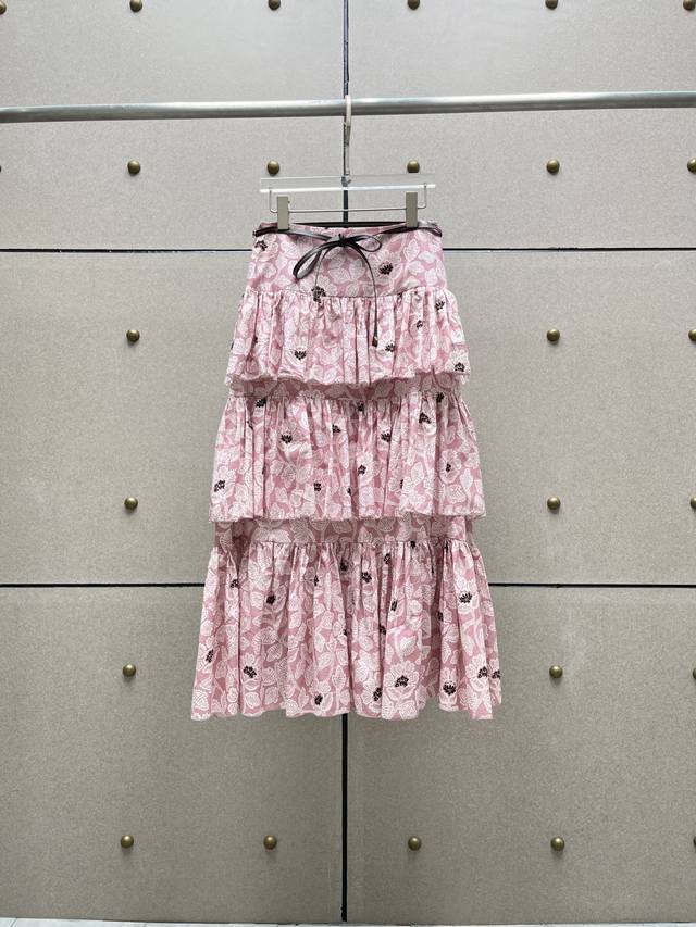 Printed Cake Skirt Cotton Sml