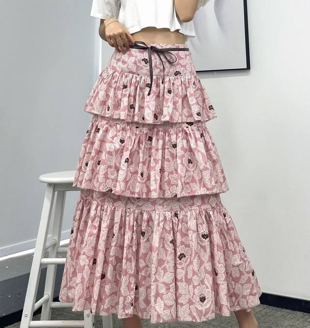 Printed Cake Skirt Cotton Sml