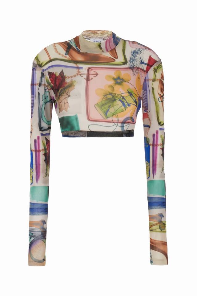 off Mesh Printed Short Top Sml