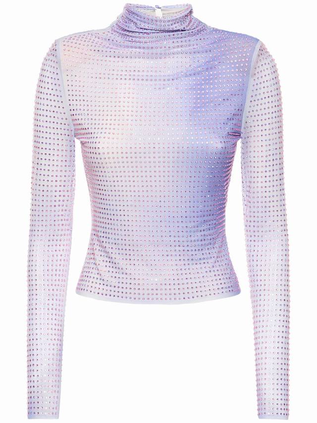 New Gradient Printing Hot Diamond Top Whole Piece Hot Diamond Double Layer Mesh