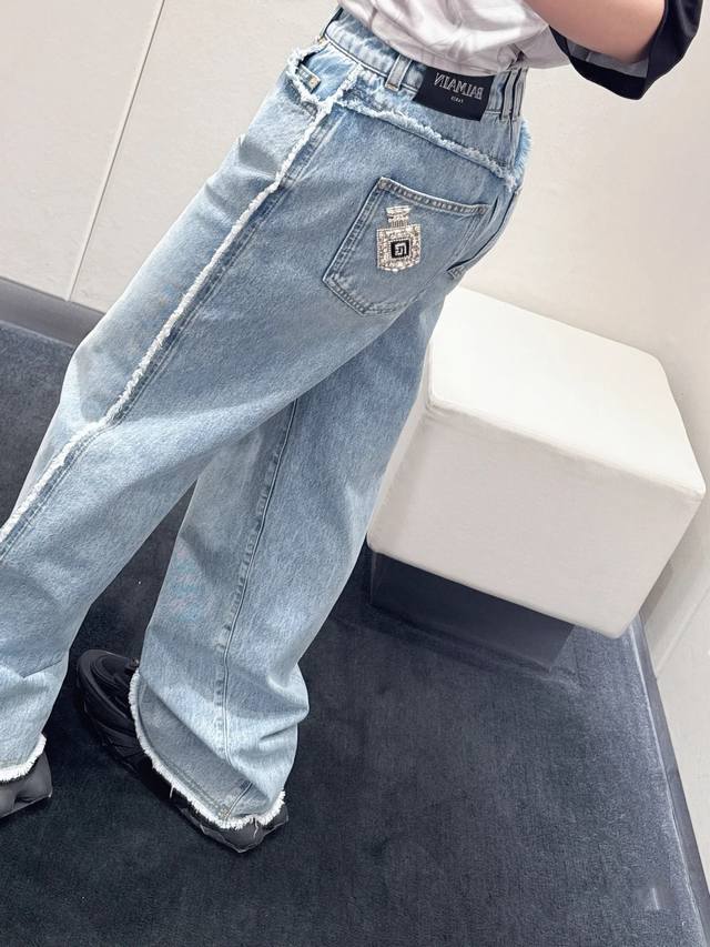 b Handmade Diamond Fringe Jeans Cotton Sml