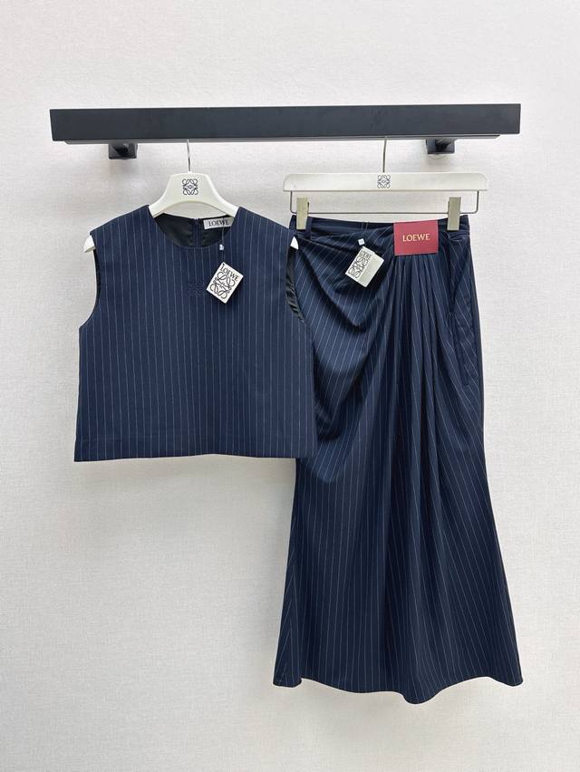 17706# Set Loe 25Ss Spring And Summer Latest Pleated Series Striped Suit Slee