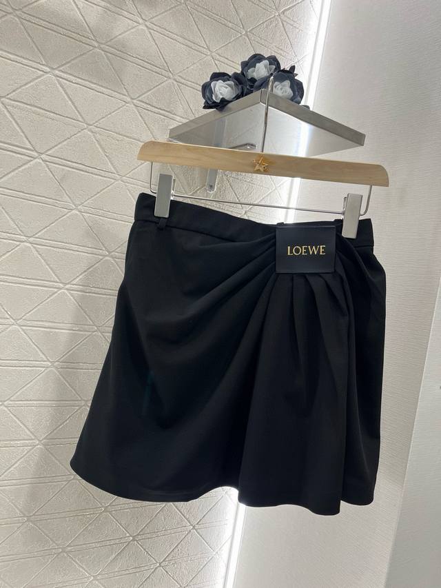 17405# Loew*2025 New Leather Label Pleated Fashionable Skirt Customized Yb Im