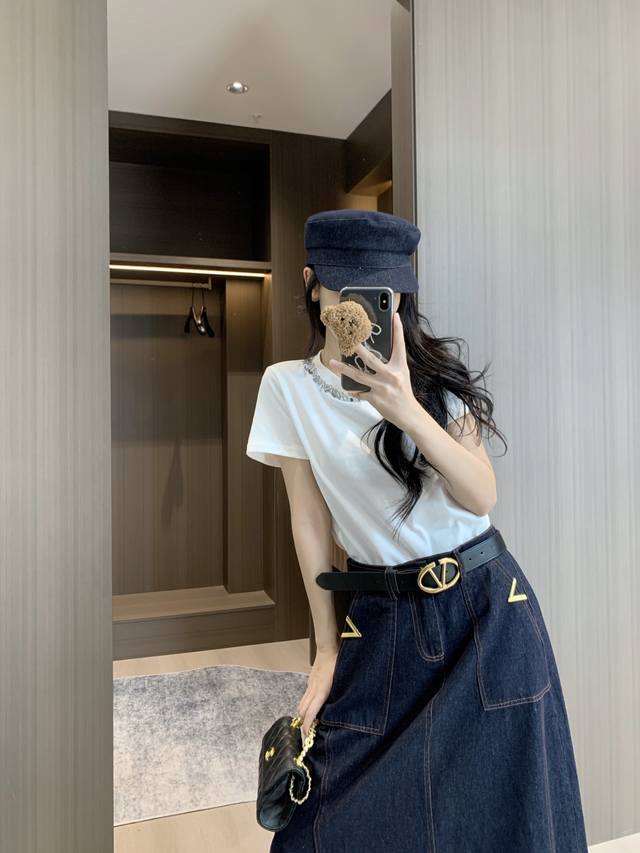 17370# Valentin* 25 Classic Original Denim Skirt Original Washed Denim With A