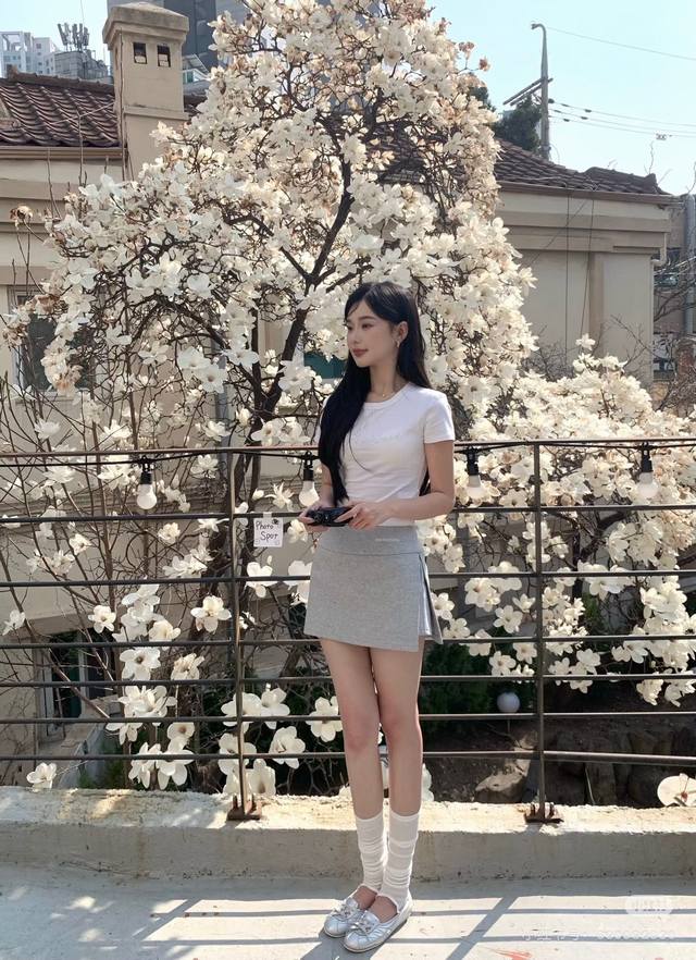 70776# Ann Fake Two-Piece Skirt New Arrival Ann Andelma* Grey Skirt With Low-