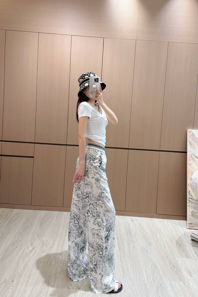 70818# D's Printed Trousers New Original Quality Dio* 25 New Ribbon Printed C