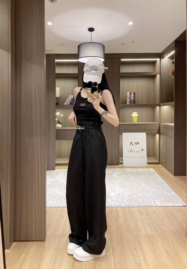 miumi* New Vest Star Suit Trousers Vest Suspenders Heart Decoration Slim Fit
