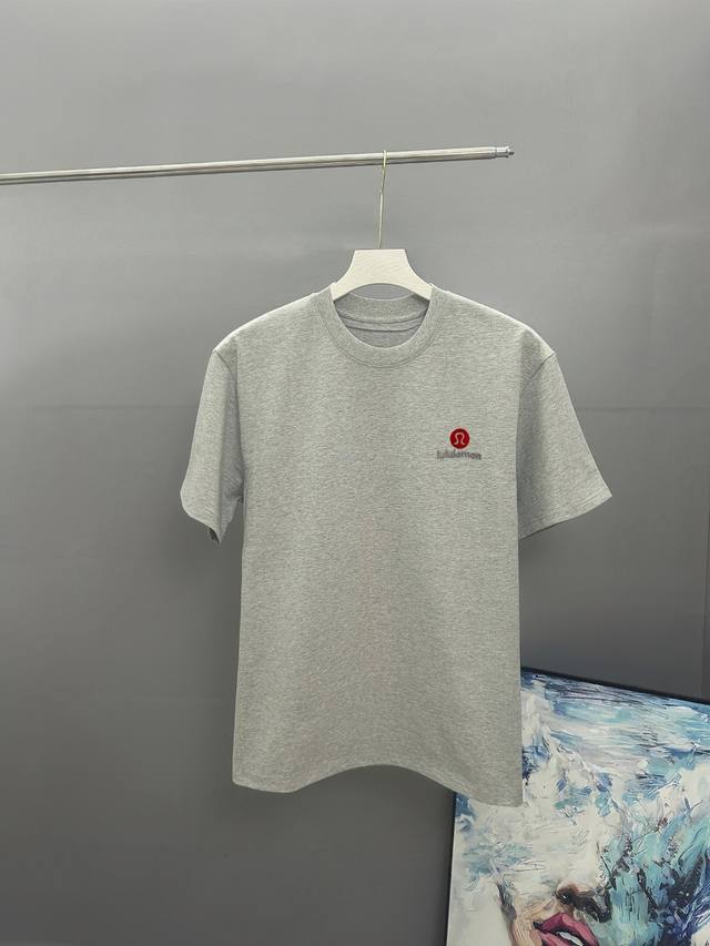 lululemon Lulu Embroidery 2025 Spring And Summer Classic Round Neck Short-Sle