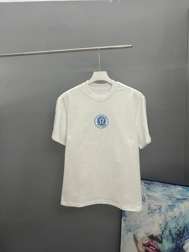 lululemon Lulu Embroidery 2025 Spring And Summer Classic Round Neck Short-Sle