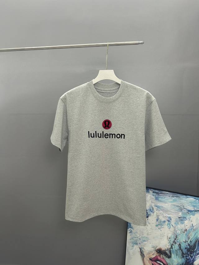lululemon Lulu Embroidery 2025 Spring And Summer Classic Round Neck Short-Sle