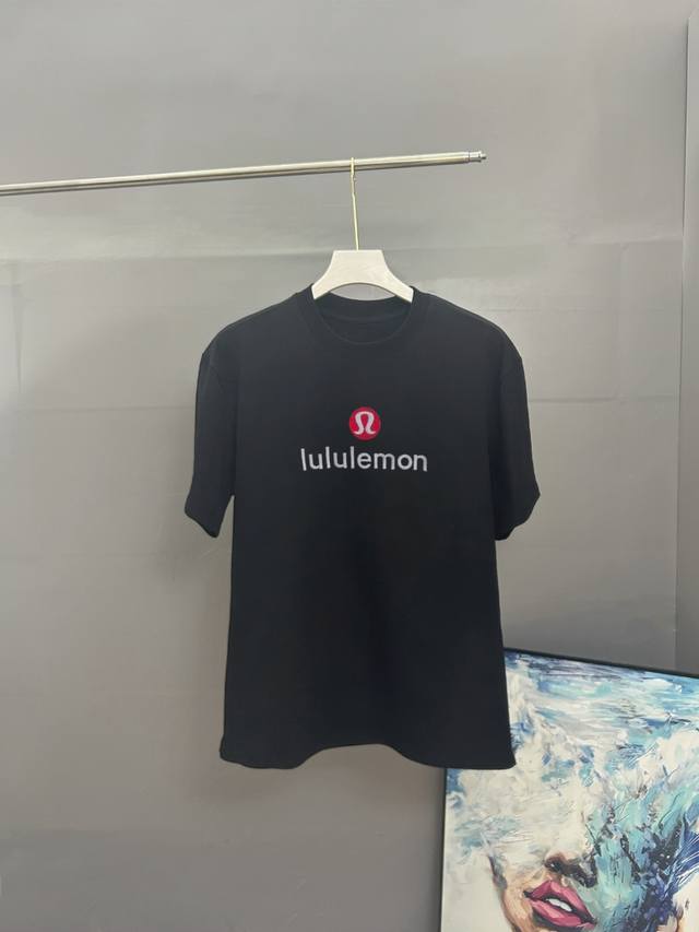 lululemon Lulu Embroidery 2025 Spring And Summer Classic Round Neck Short-Sle