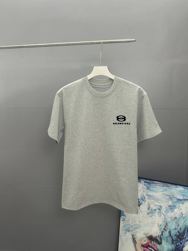 balenciaga Balenciaga Embroidered 2025 Spring And Summer Classic Round Neck S