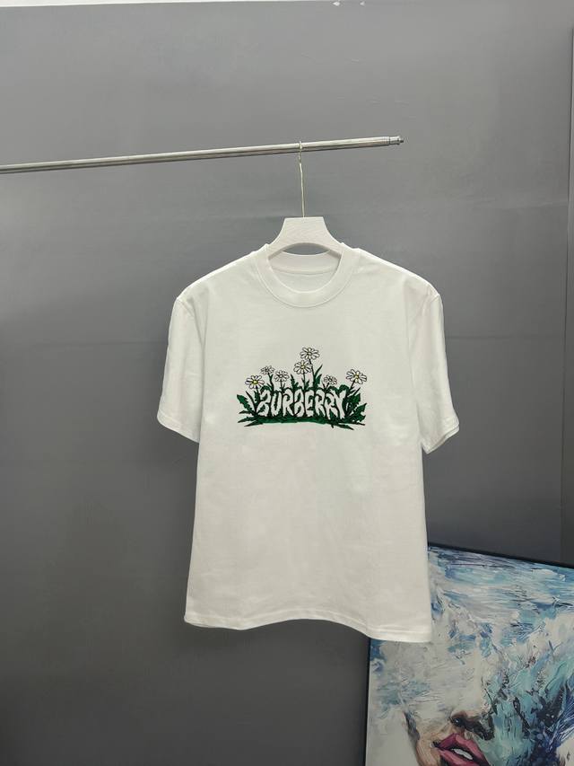 burberry 2025 Spring And Summer Classic Printed Round Neck Short-Sleeved T-Sh