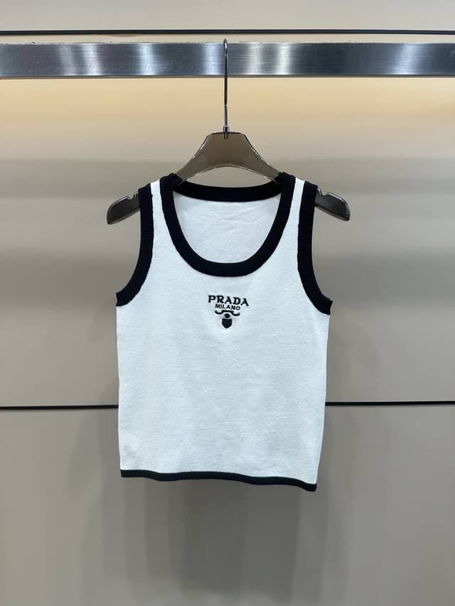 Style No.:82844 Prad 25 Summer New Embroidered Letter Knitted Vest
