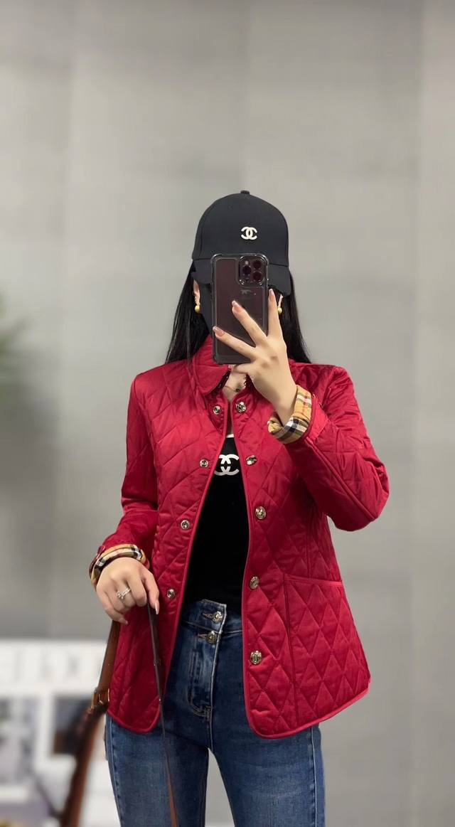 b 24 Winter New Product B Women's Single-Breasted Slim Diamond Warm And Slim