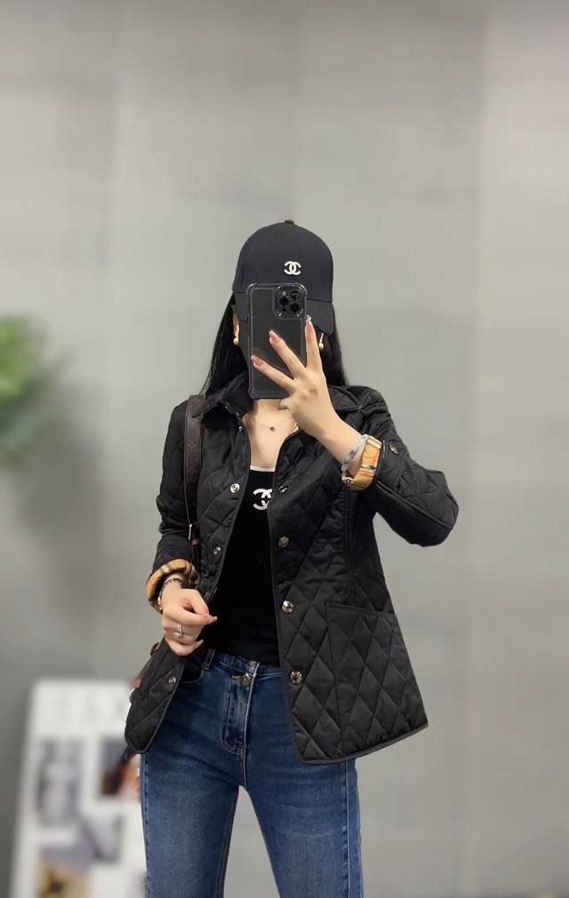 b 24 Winter New Product B Women's Single-Breasted Slim Diamond Warm And Slim
