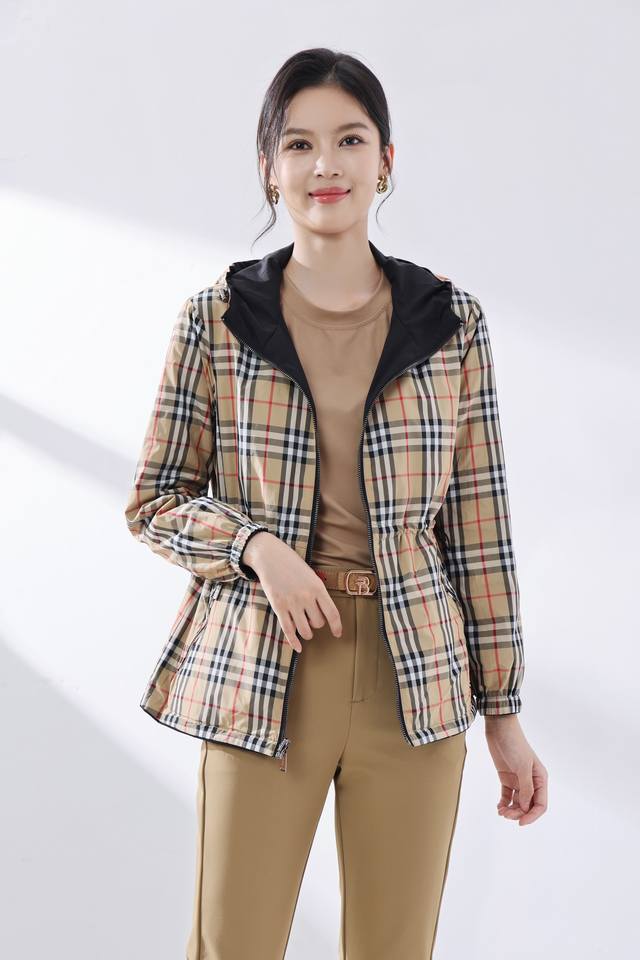 b New Checkered Coat Style No. 129963 Double-Sided Color Black Khaki Size Sml
